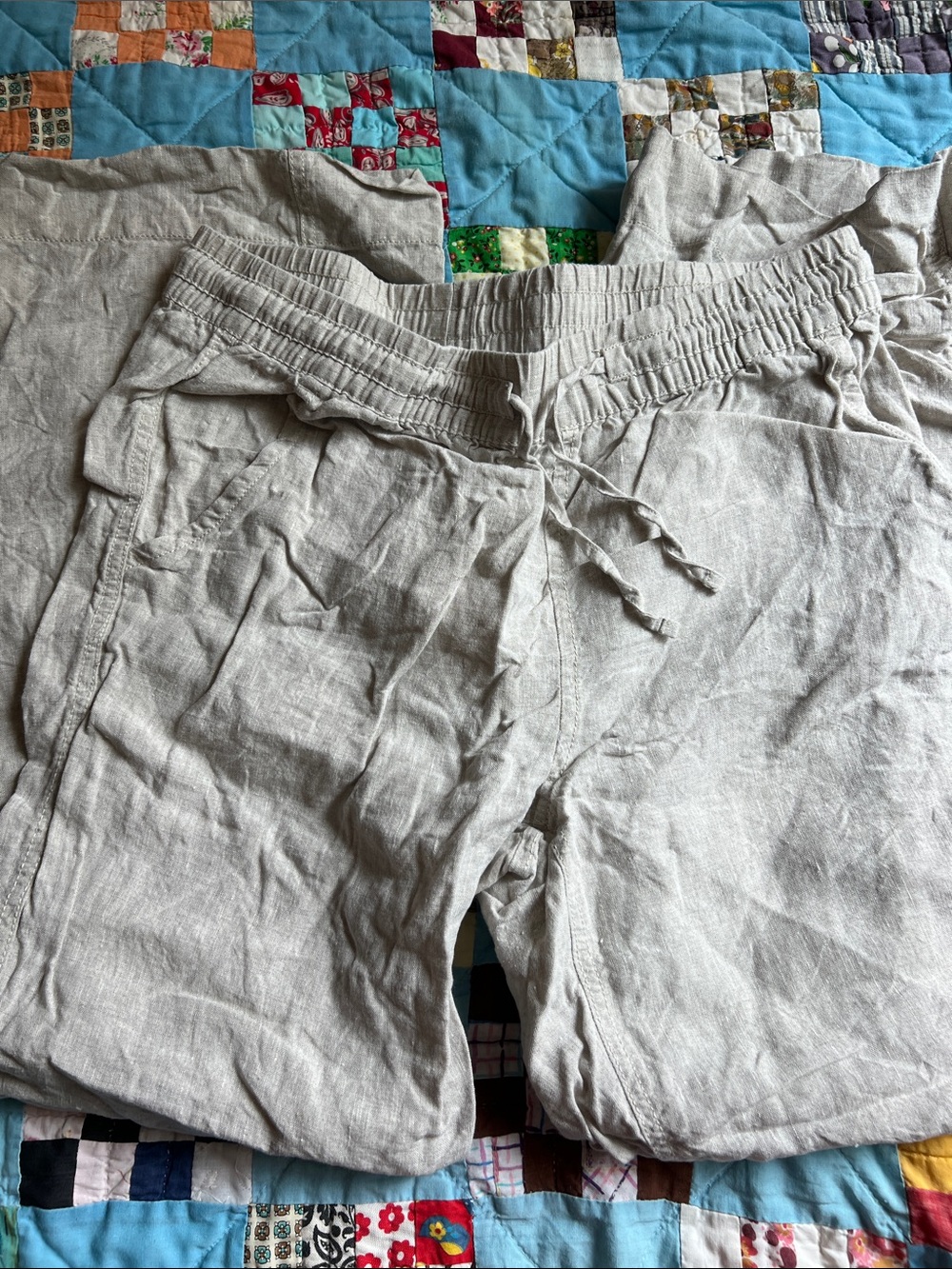L.L. Bean  Drawstring Linen-Blend Pants
